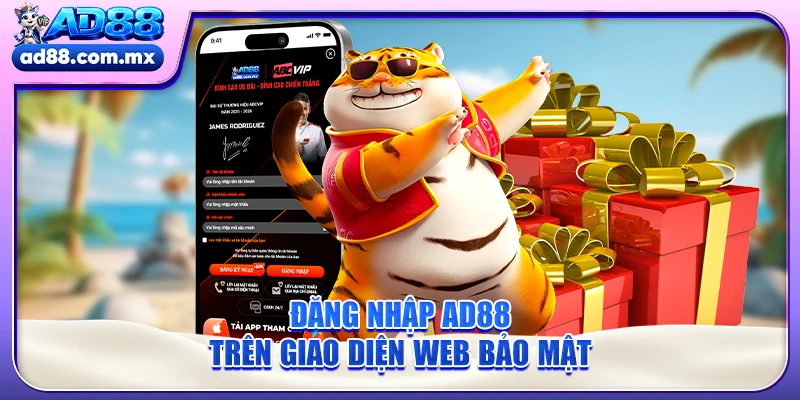 Đăng nhập AD88 trên giao diện web bảo mật