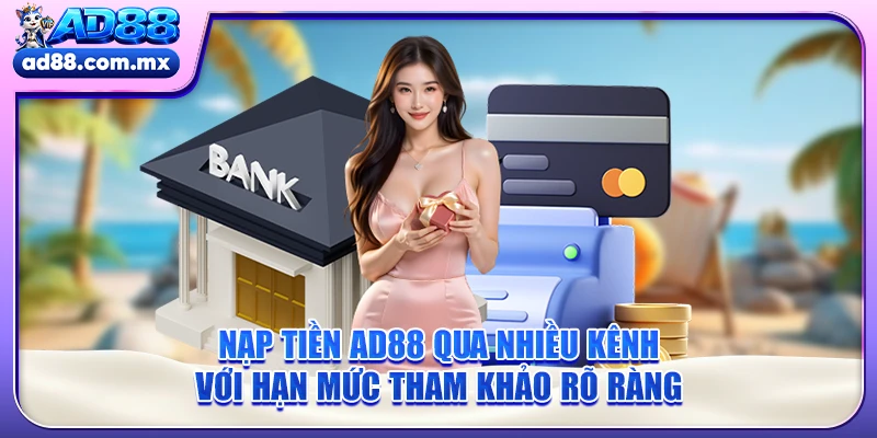 Nạp tiền AD88 qua nhiều kênh với hạn mức tham khảo rõ ràng